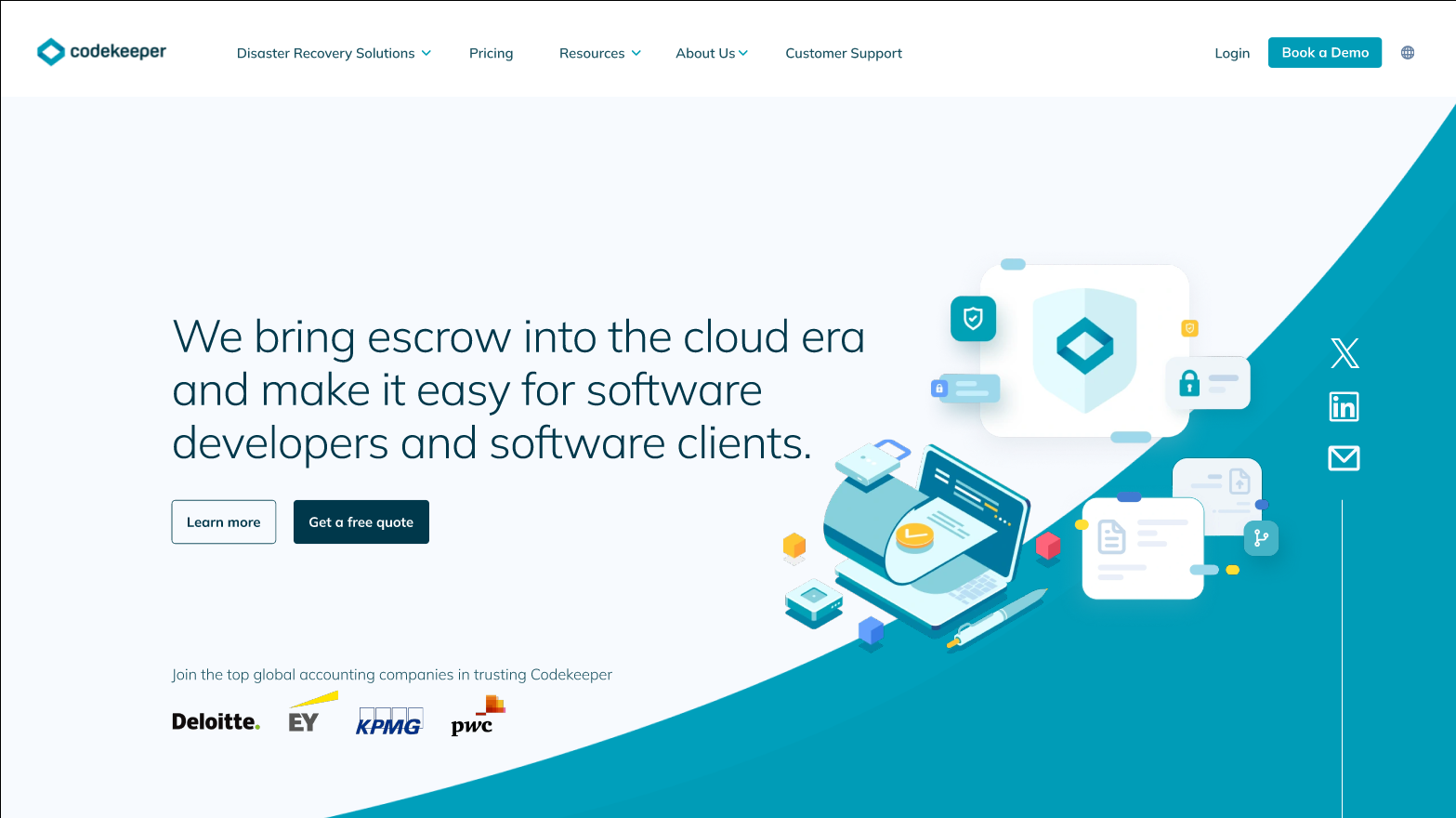 Screenshot of the redesigned About page of Codekeeper by Gillan Ropero