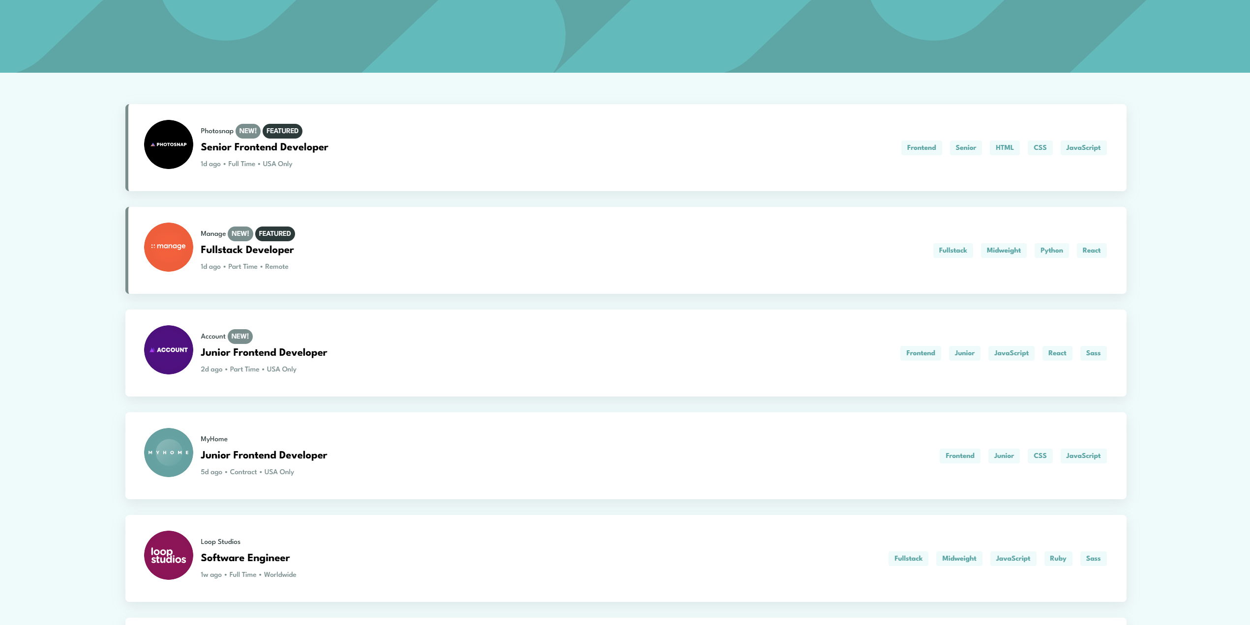 Interactive Job Listings page by Gillan Ropero