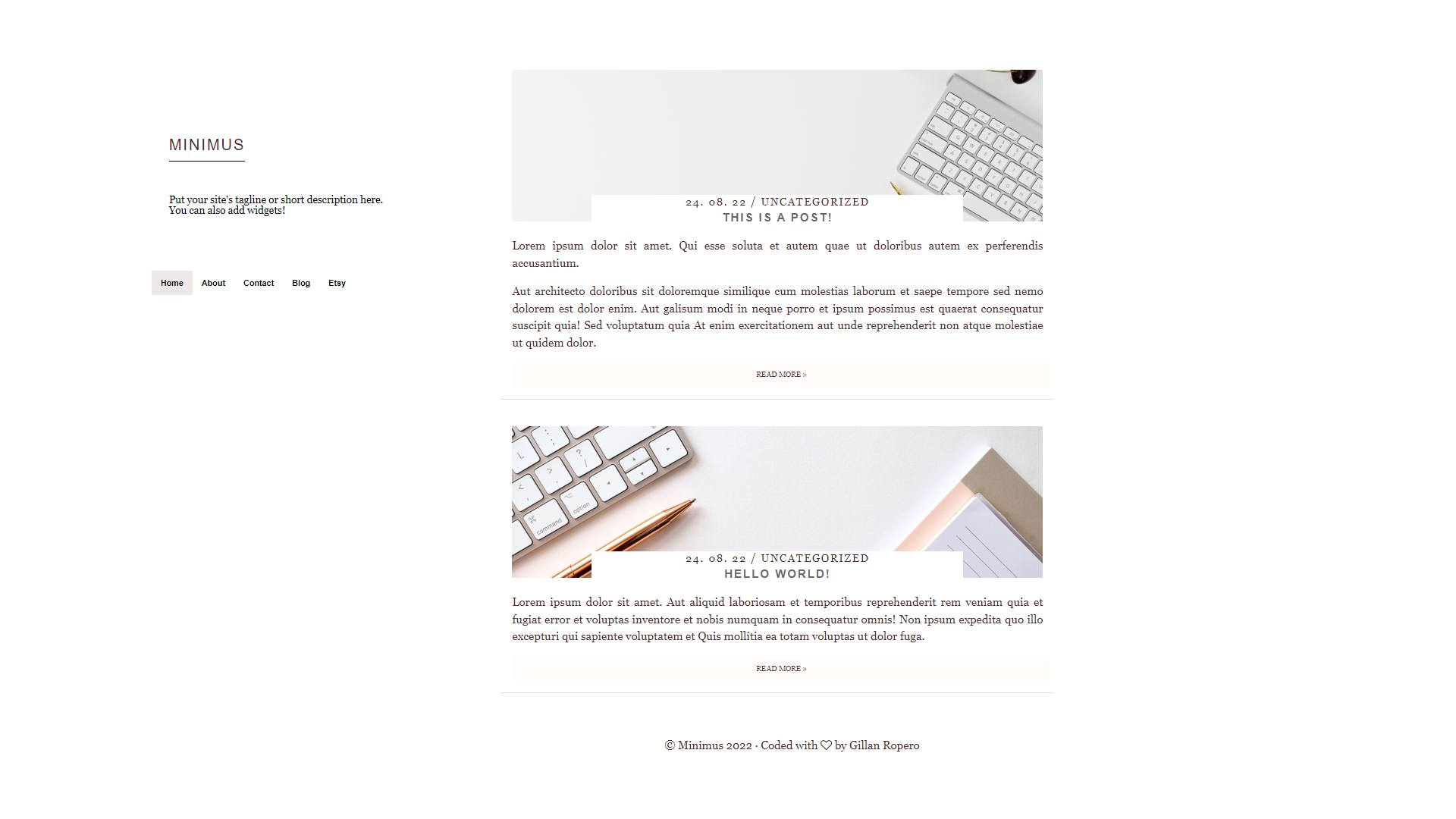 Screenshot of Minimus WordPress Theme by Gillan Ropero