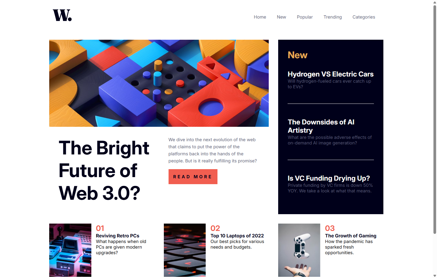 Screenshot of the News Homepage by Gillan Ropero for Frontend Mentor's challenge